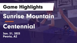 Sunrise Mountain  vs Centennial  Game Highlights - Jan. 31, 2023