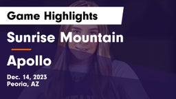 Sunrise Mountain  vs Apollo  Game Highlights - Dec. 14, 2023