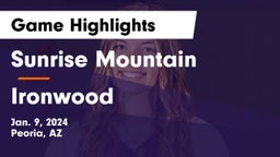 Sunrise Mountain  vs Ironwood  Game Highlights - Jan. 9, 2024
