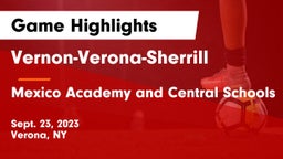 Vernon-Verona-Sherrill  vs Mexico Academy and Central Schools Game Highlights - Sept. 23, 2023