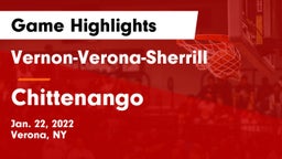 Vernon-Verona-Sherrill  vs Chittenango  Game Highlights - Jan. 22, 2022