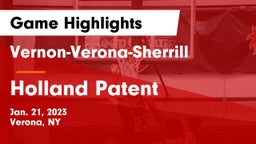 Vernon-Verona-Sherrill  vs Holland Patent  Game Highlights - Jan. 21, 2023