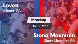 Matchup: Lovett  vs. Stone Mountain   2016