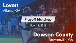 Matchup: Lovett  vs. Dawson County  2016
