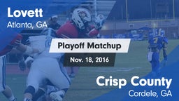 Matchup: Lovett  vs. Crisp County  2016