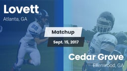 Matchup: Lovett  vs. Cedar Grove  2017