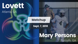 Matchup: Lovett  vs. Mary Persons  2018