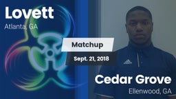 Matchup: Lovett  vs. Cedar Grove  2018