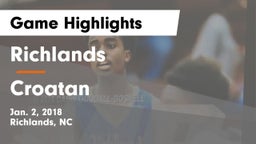 Richlands  vs Croatan Game Highlights - Jan. 2, 2018