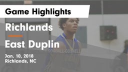 Richlands  vs East Duplin  Game Highlights - Jan. 10, 2018