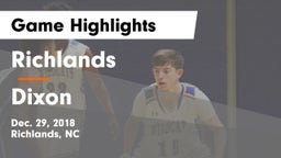 Richlands  vs Dixon  Game Highlights - Dec. 29, 2018