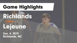 Richlands  vs Lejeune Game Highlights - Jan. 4, 2019