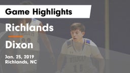 Richlands  vs Dixon  Game Highlights - Jan. 25, 2019