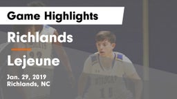 Richlands  vs Lejeune Game Highlights - Jan. 29, 2019