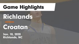 Richlands  vs Croatan  Game Highlights - Jan. 10, 2020