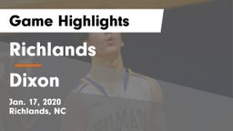 Richlands  vs Dixon  Game Highlights - Jan. 17, 2020