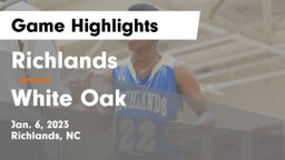 Richlands  vs White Oak  Game Highlights - Jan. 6, 2023