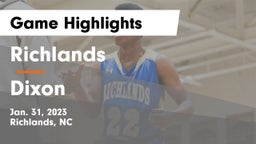 Richlands  vs Dixon  Game Highlights - Jan. 31, 2023