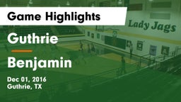 Guthrie  vs Benjamin  Game Highlights - Dec 01, 2016