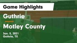 Guthrie  vs Motley County  Game Highlights - Jan. 5, 2021