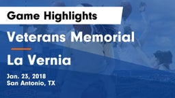 Veterans Memorial vs La Vernia  Game Highlights - Jan. 23, 2018