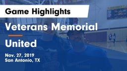 Veterans Memorial vs United  Game Highlights - Nov. 27, 2019