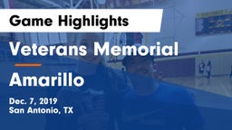Veterans Memorial vs Amarillo  Game Highlights - Dec. 7, 2019