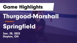 Thurgood-Marshall  vs Springfield  Game Highlights - Jan. 28, 2023