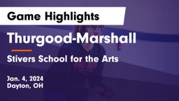 Thurgood-Marshall  vs Stivers School for the Arts  Game Highlights - Jan. 4, 2024