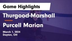 Thurgood-Marshall  vs Purcell Marian  Game Highlights - March 1, 2024