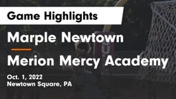Marple Newtown  vs Merion Mercy Academy Game Highlights - Oct. 1, 2022