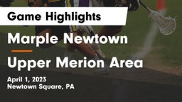 Marple Newtown  vs Upper Merion Area  Game Highlights - April 1, 2023