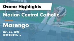 Marian Central Catholic  vs Marengo  Game Highlights - Oct. 23, 2023