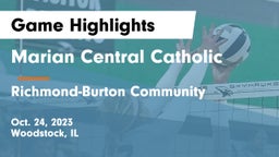 Marian Central Catholic  vs Richmond-Burton Community  Game Highlights - Oct. 24, 2023