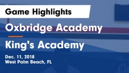 Oxbridge Academy vs King's Academy Game Highlights - Dec. 11, 2018