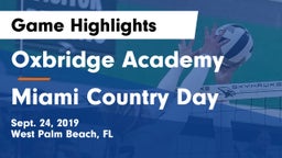 Oxbridge Academy vs Miami Country Day  Game Highlights - Sept. 24, 2019