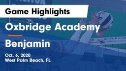 Oxbridge Academy vs Benjamin Game Highlights - Oct. 6, 2020