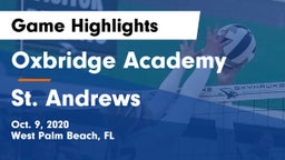 Oxbridge Academy vs St. Andrews Game Highlights - Oct. 9, 2020