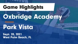 Oxbridge Academy vs Park Vista  Game Highlights - Sept. 20, 2021
