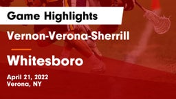 Vernon-Verona-Sherrill  vs Whitesboro  Game Highlights - April 21, 2022