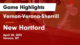 Vernon-Verona-Sherrill  vs New Hartford  Game Highlights - April 28, 2022