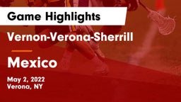 Vernon-Verona-Sherrill  vs Mexico  Game Highlights - May 2, 2022