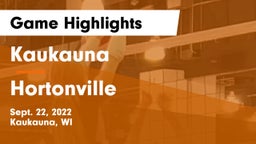 Kaukauna  vs Hortonville  Game Highlights - Sept. 22, 2022