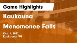 Kaukauna  vs Menomonee Falls  Game Highlights - Oct. 1, 2022