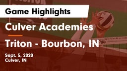 Culver Academies vs Triton - Bourbon, IN Game Highlights - Sept. 5, 2020