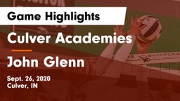 Culver Academies vs John Glenn  Game Highlights - Sept. 26, 2020