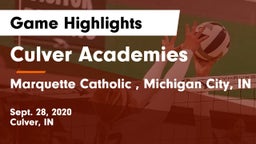 Culver Academies vs Marquette Catholic , Michigan City, IN Game Highlights - Sept. 28, 2020