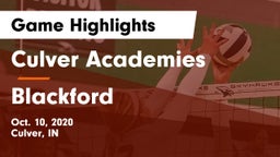 Culver Academies vs Blackford  Game Highlights - Oct. 10, 2020