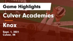 Culver Academies vs Knox  Game Highlights - Sept. 1, 2021