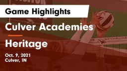 Culver Academies vs Heritage  Game Highlights - Oct. 9, 2021